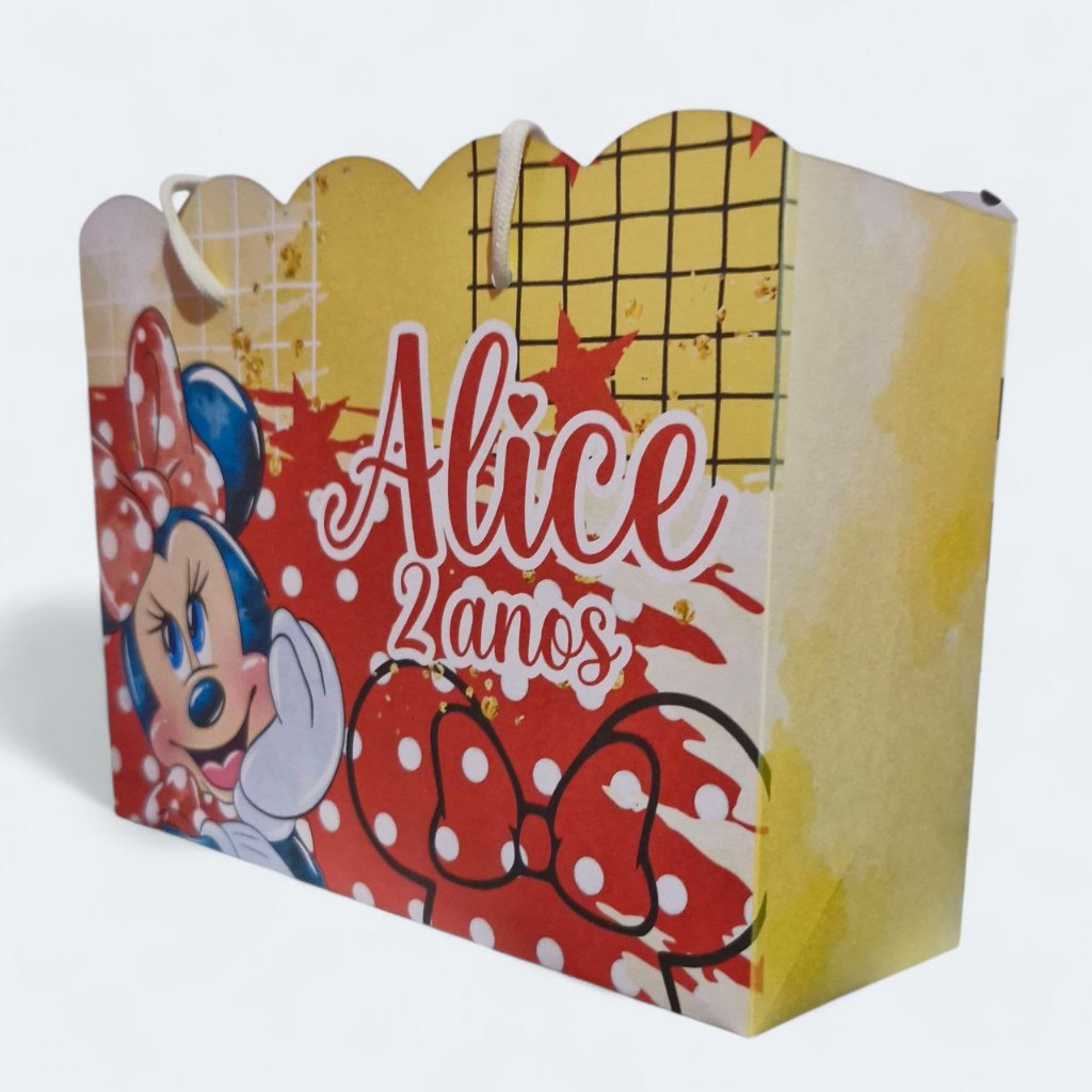 40 SACOLINHA PERSONALIZADAS MINNIE - PEGUE E MONTE - Sacolinha | Lembrancinha | Mimos | Aniversário MINNIE VERMELHA