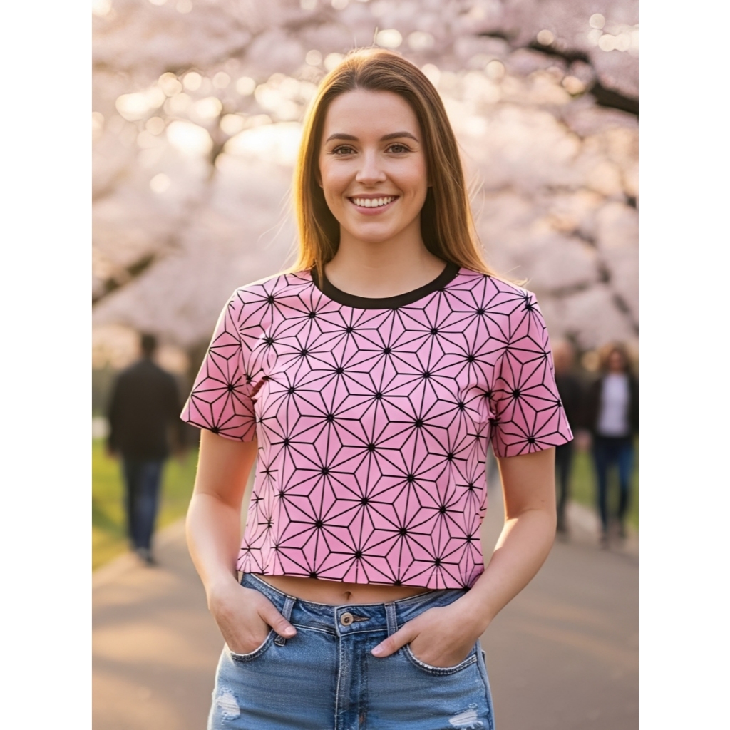Camiseta Cropped Adulto Feminino DEMON SLAYER Nezuko Tangiro Algodao Promocao em Oferta na Shopee