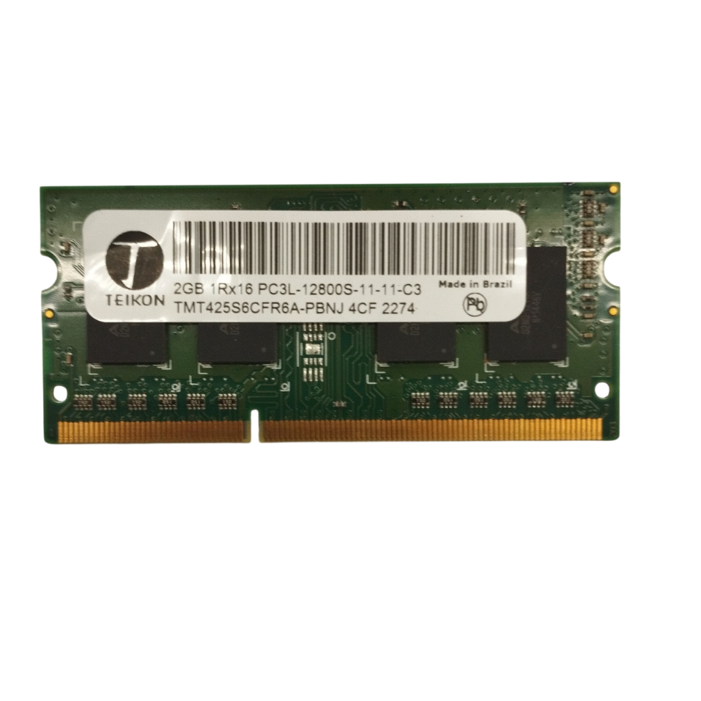 💻 Memória RAM Notebook Teikon 2GB DDR3L 1600MHz PC3L-12800S 1Rx8 | Usada