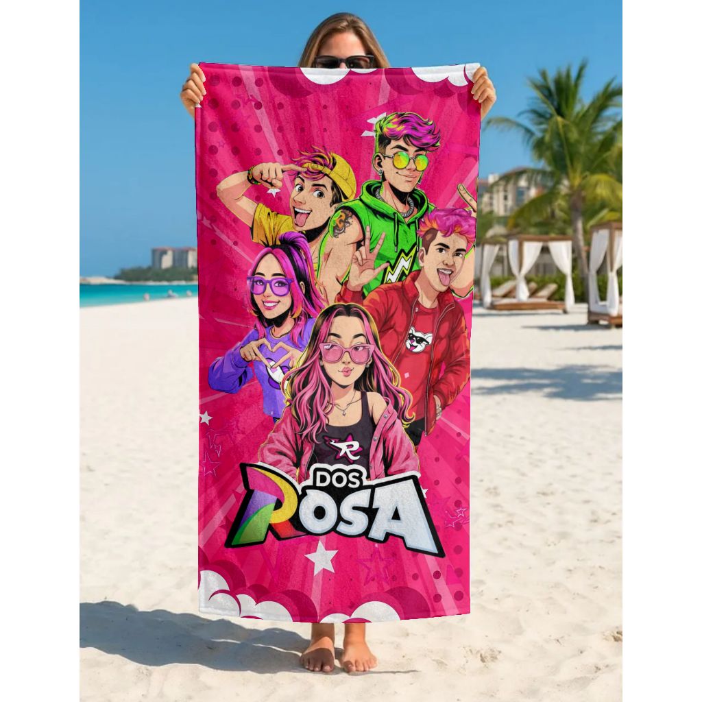Toalha de Banho Praia Grande Temática Grupo dos Rosas 1,40x70cm