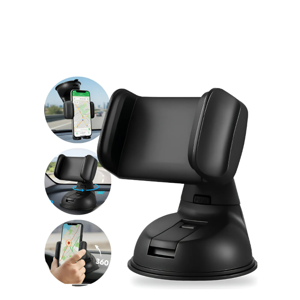 Suporte Celular Veicular Ventosa 360 NAILS BRASIL Painel Vidro Universal