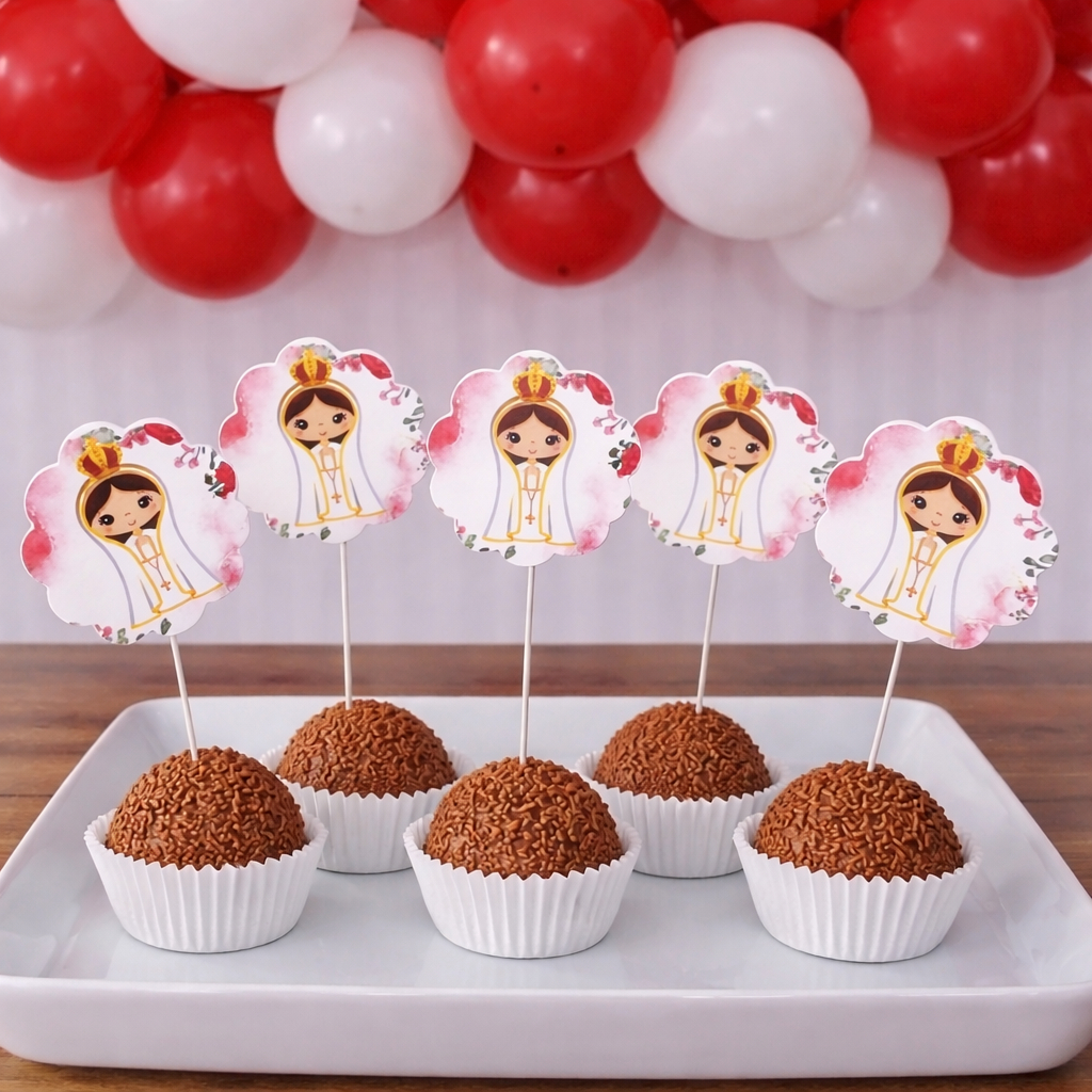 Topper de docinhos ou cupcake NOSSA SENHORA DE FÁTIMA /tags  NOSSA SENHORA DE FÁTIMA
