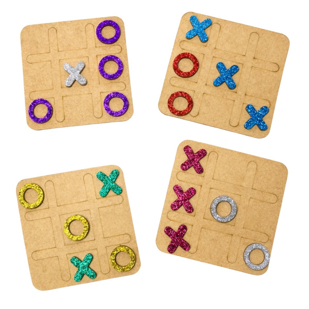 Kit Jogo da Velha 10x10 Mdf Peças Brilhantes Brinquedo Tabuleiro Infantil em Oferta na Shopee