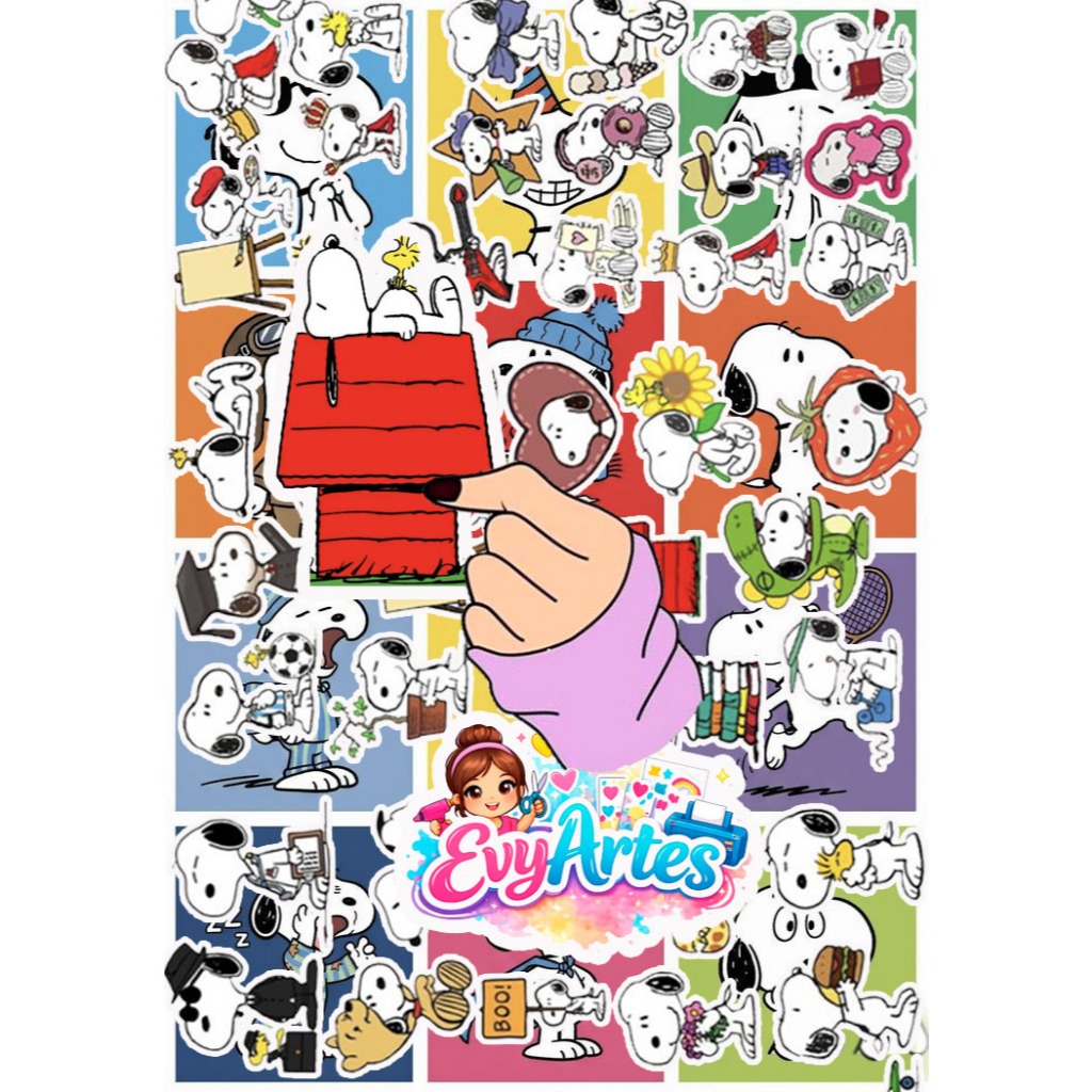Stickers Adesivos Snoopy Stickers para decoração 50 peças em Oferta na Shopee