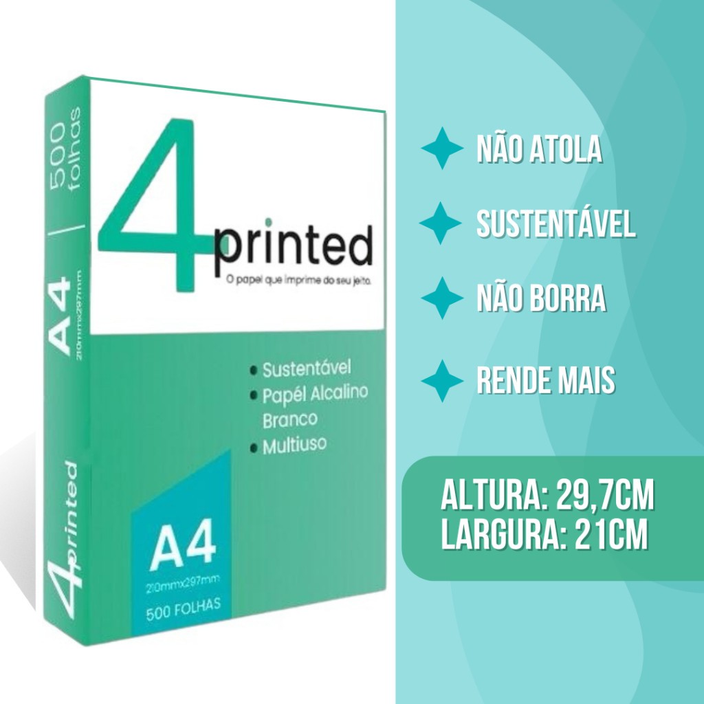 Papel Sulfite Premium Branco A4 Pacote Com 500 ou 1000 Folhas Resma