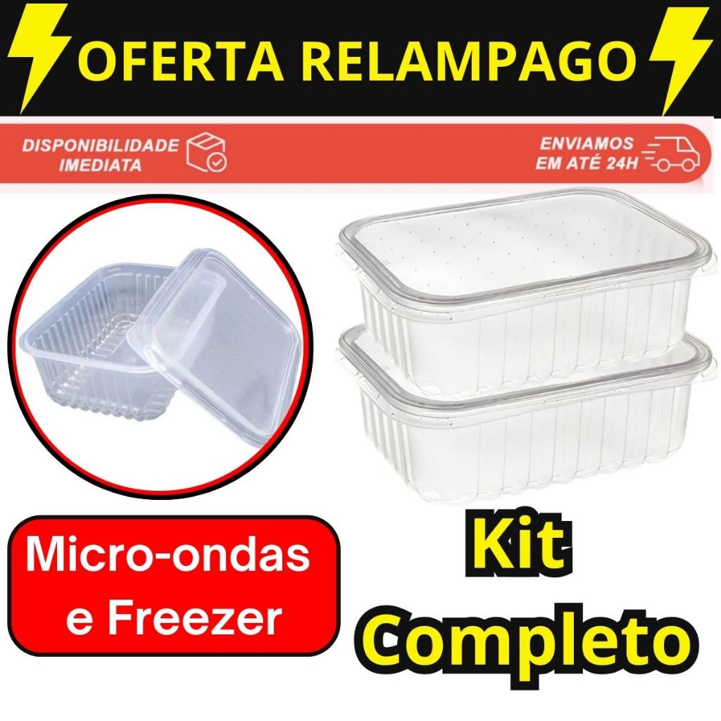 Imagem 72/48/24/12 Kit Pote Embalagem Marmita Descartavel 1000ml 50ml 350ml 250ml 750ml Microondas Freezer