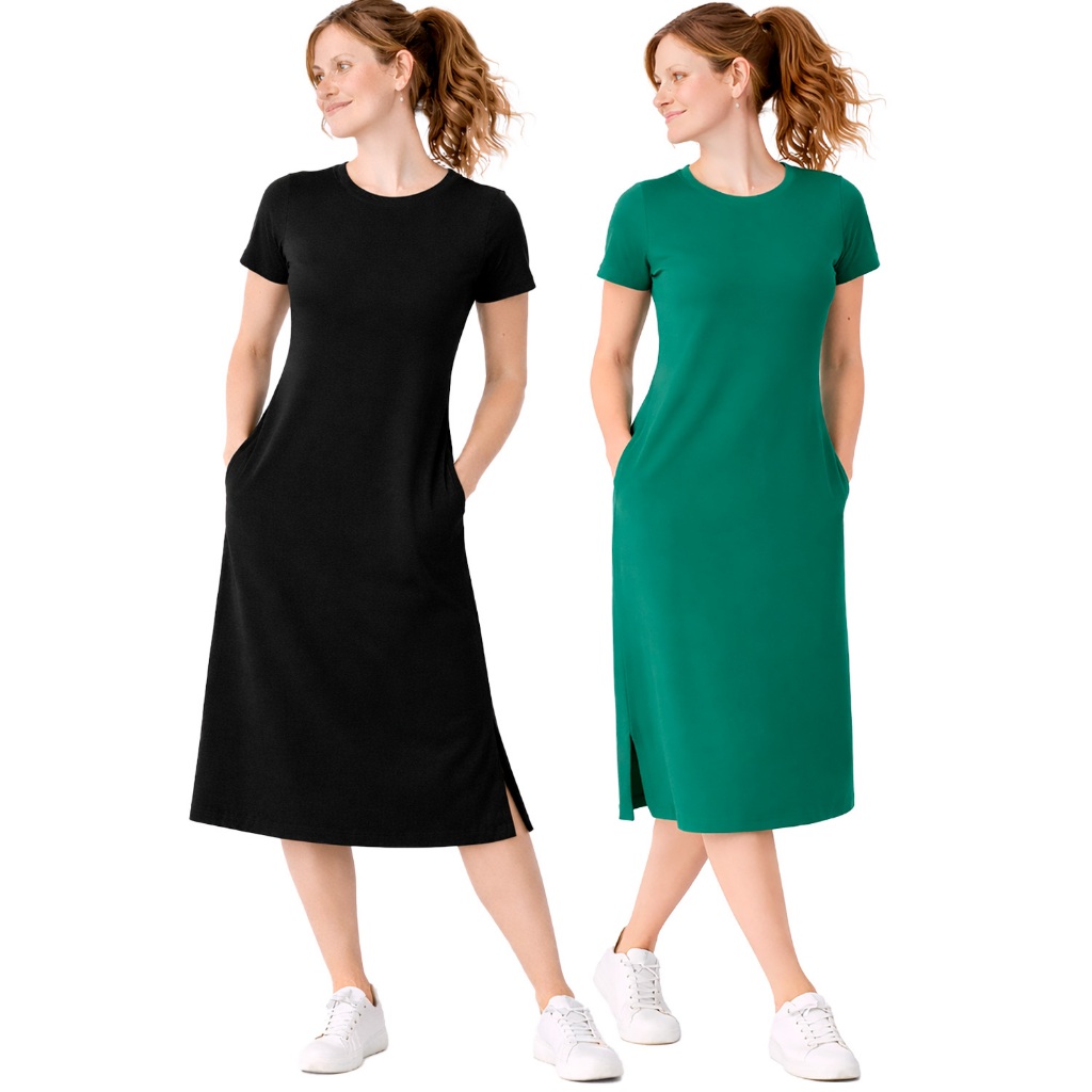 KIT 2 Vestido de malha mid moda verão em Oferta na Shopee