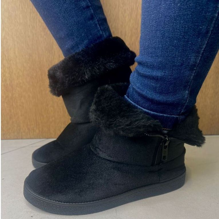 Bota Esquimó/Eskimo Emborrachada Super Quentinha Forrada com Pelinhos Cano Médio Moda Feminina em Oferta na Shopee