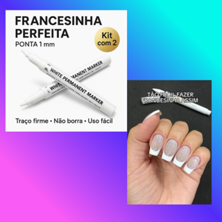 KIT 2 Caneta Francesinha Profissional 1mm – Unhas Perfeitas em Segundos (Kit 2) em Oferta na Shopee