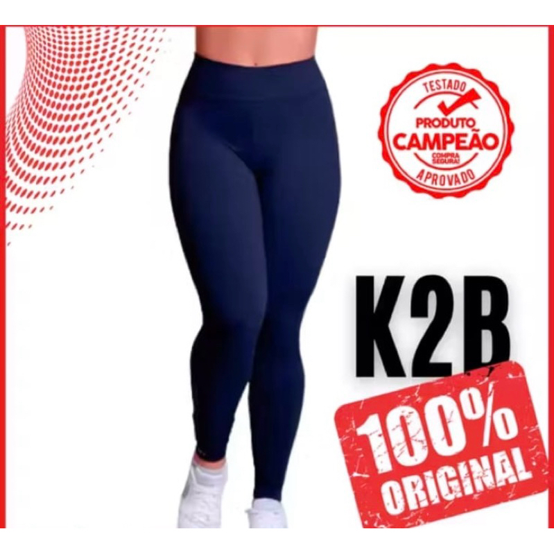 calça legging K2b  original feminina  tecido grosso cos alto não fica transparente calça legging plus size K2b
