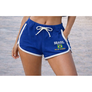 Short Brasil Curto Feminino Bordado em Oferta na Shopee