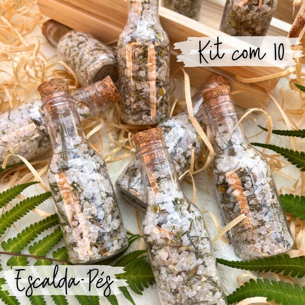 Kit 10 Escalda-Pés Garrafinha - Autocuidado | Spa dos pés | Bem estar | Lembrancinha - SEM RÓTULO