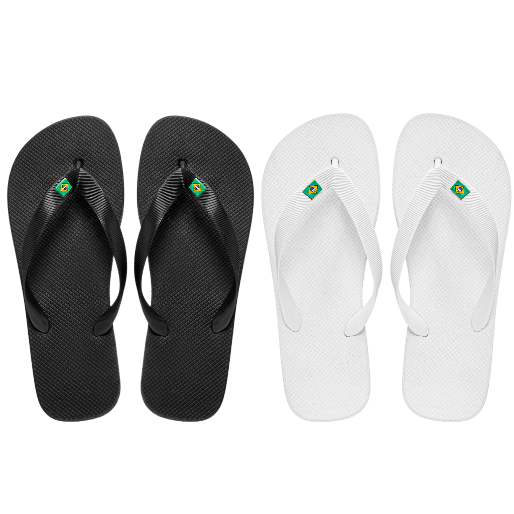 Kit Chinelo Masculino Feminino Confortável Branco Preto em Oferta na Shopee