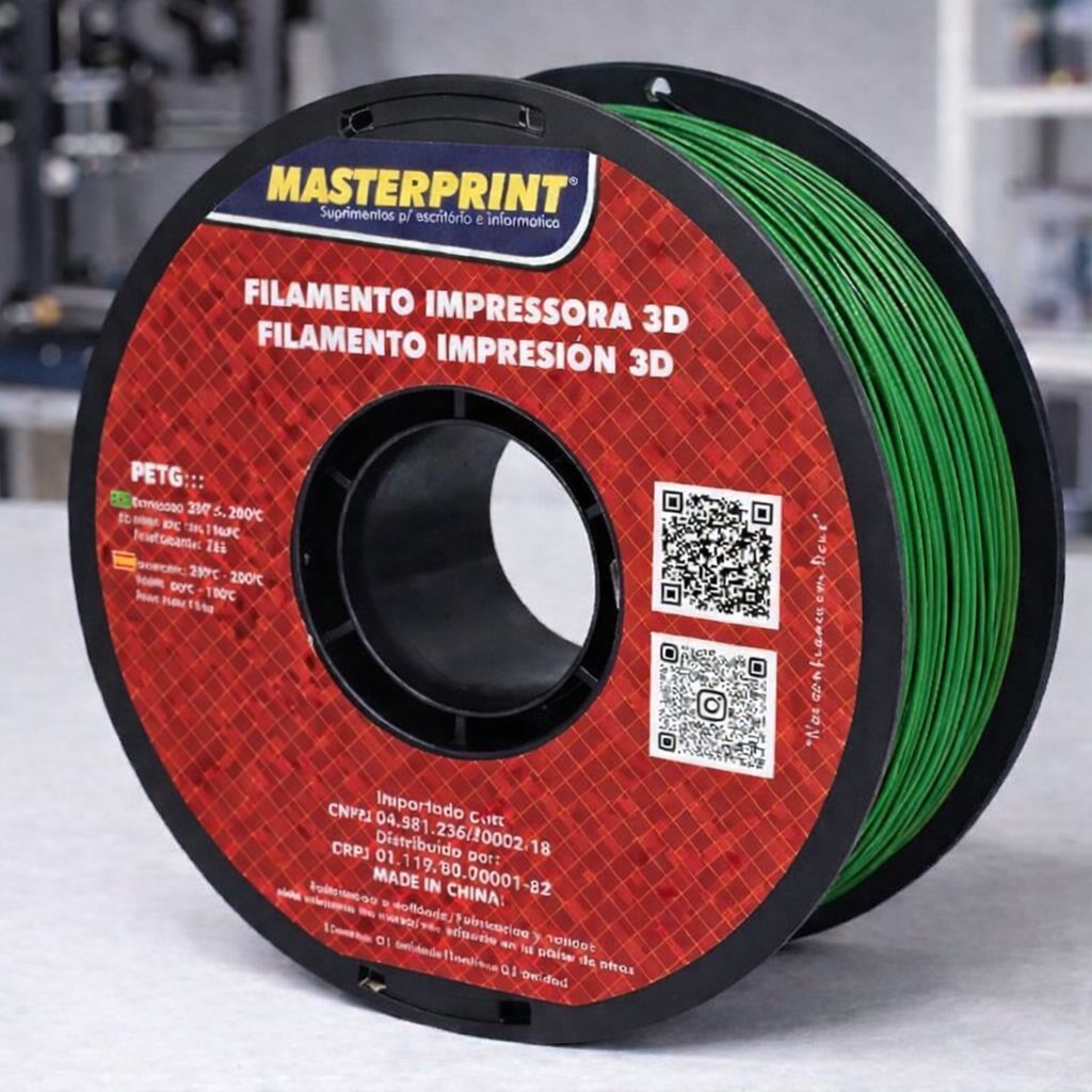 Filamento PETG Impressora 3D 1.75mm 1Kg Masterprint Alta Qualidade