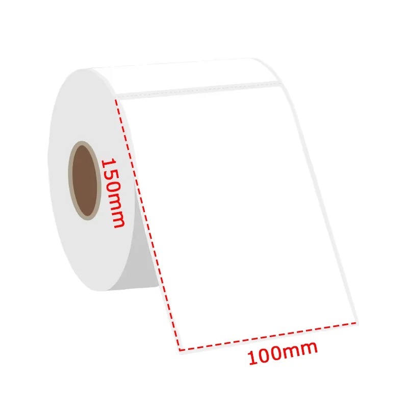 4 Rolo de Papel térmico 200 folhas Prova d'Água de Alta Qualidade com Adesivo 100*150mm sedex