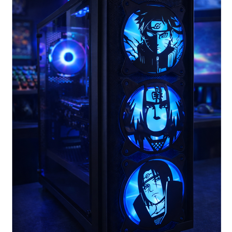 Kit 3 Grelha Fan 120mm Naruto Pc Gamer Cpu Gamer Capa Fan Setup Gamer