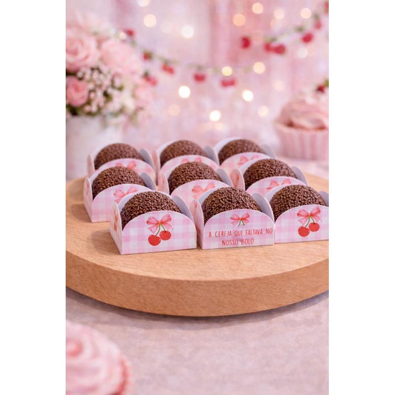 50 Forminha de Doces Cereja Personalizada no Tema /Lembrancinha de Festa /Aniversário