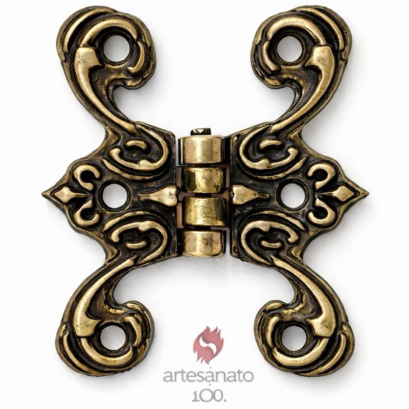 8 unidades Dobradiças Colonial Tamanho Grande MDF Artesanato