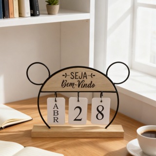 Calendário Permanente De Mesa Decorativo Desenho Com Frase em Oferta na Shopee