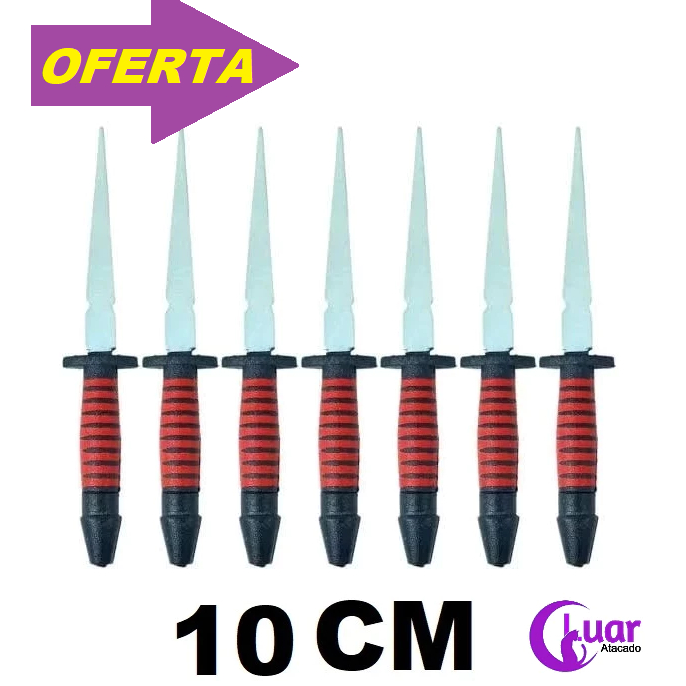 KIT Punhais c/ Bainha de Couro 10cm Ferramenta Assentamento, Ponteira e Garfos Exu e Pomba Gira Umbanda Candomblé