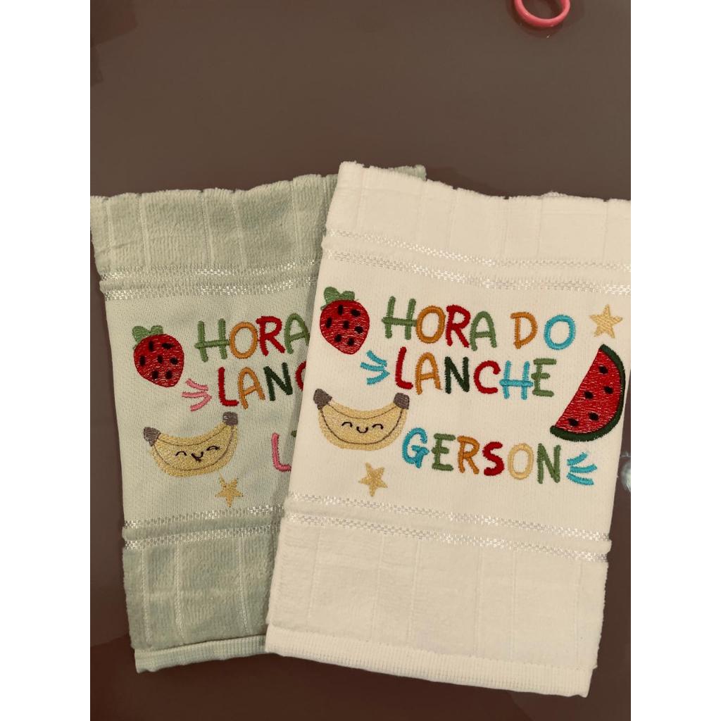 Kit 2 toalhas lavabo Dohler personalizada cores c/ nome escola infantil, ludica, divertida,alfabética
