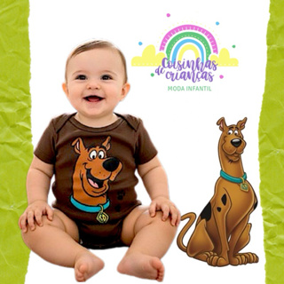 Body bebê Scooby Doo, mesversário fantasia Scobi do bori marrom em Oferta na Shopee