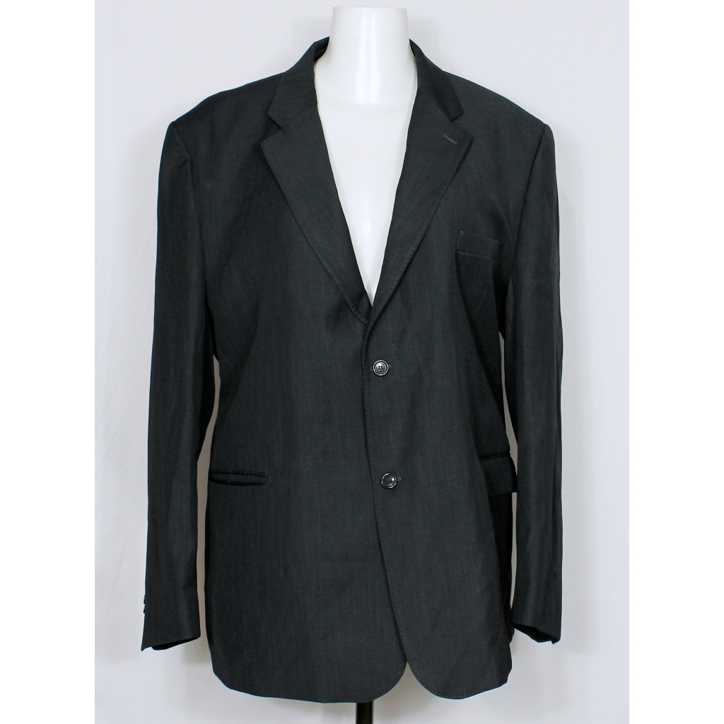 Blazer social masculino preto acizentado plus size - Tamanho 60L - Ref. 5372 (brechó)