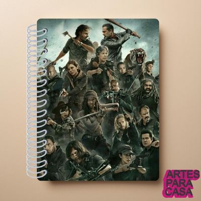 Adesivo para Capa de Caderno Decoração Escolar Séries The Walking Dead Rick Grimes Negan Carl Maggie Daryl Michonne