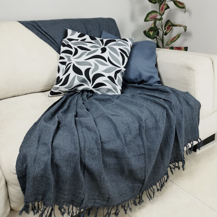 Manta Para Sofá 210cm x 120cm Decorativa E Protetora 100% Algodão | Cores Variadas Capa para Colchão