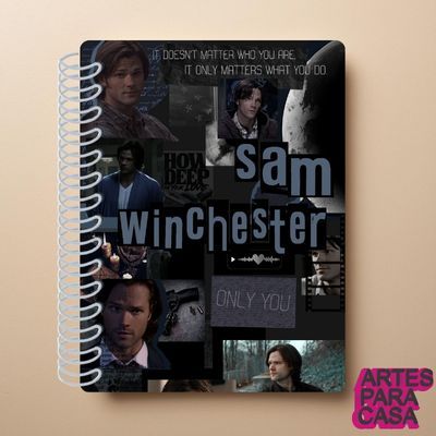 Adesivo Decorativo para Capa de Caderno Escolar Série Sobrenatural Sam Winchester Terror Comédia