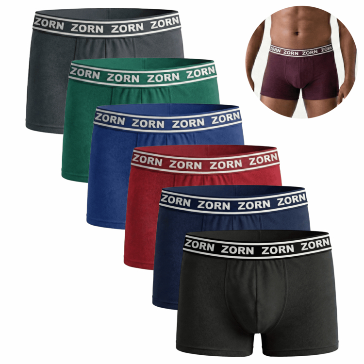 Kit 10 Cuecas Boxer ZORN Masculinas Microfibra Lisas