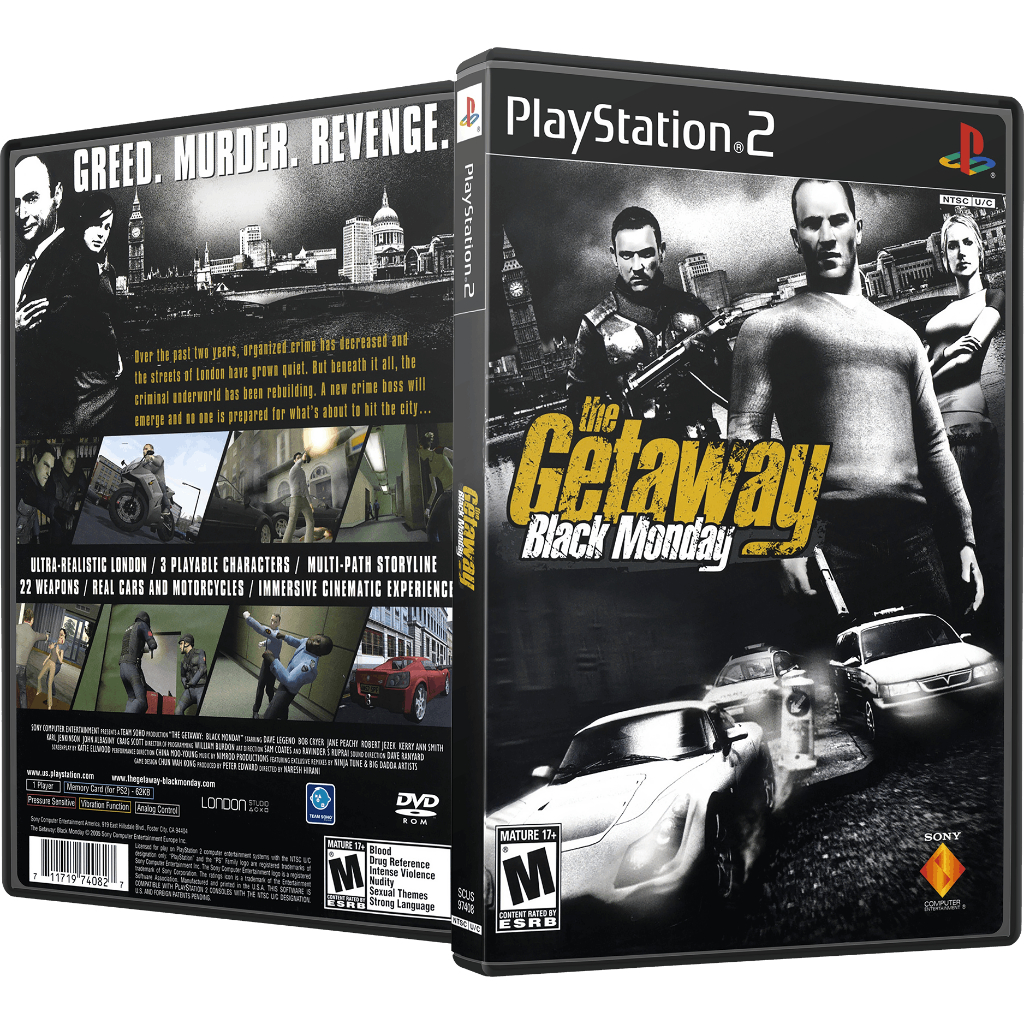 The Getaway Black Monday PS2 – Mídia Física Com Encarte + Box Completo