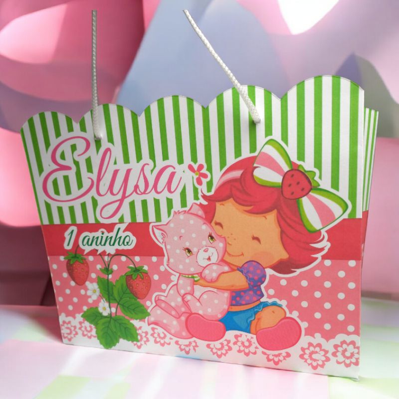 Sacolinhas Personalizadas Festa Moranguinho / lembrancinhas pra aniversário