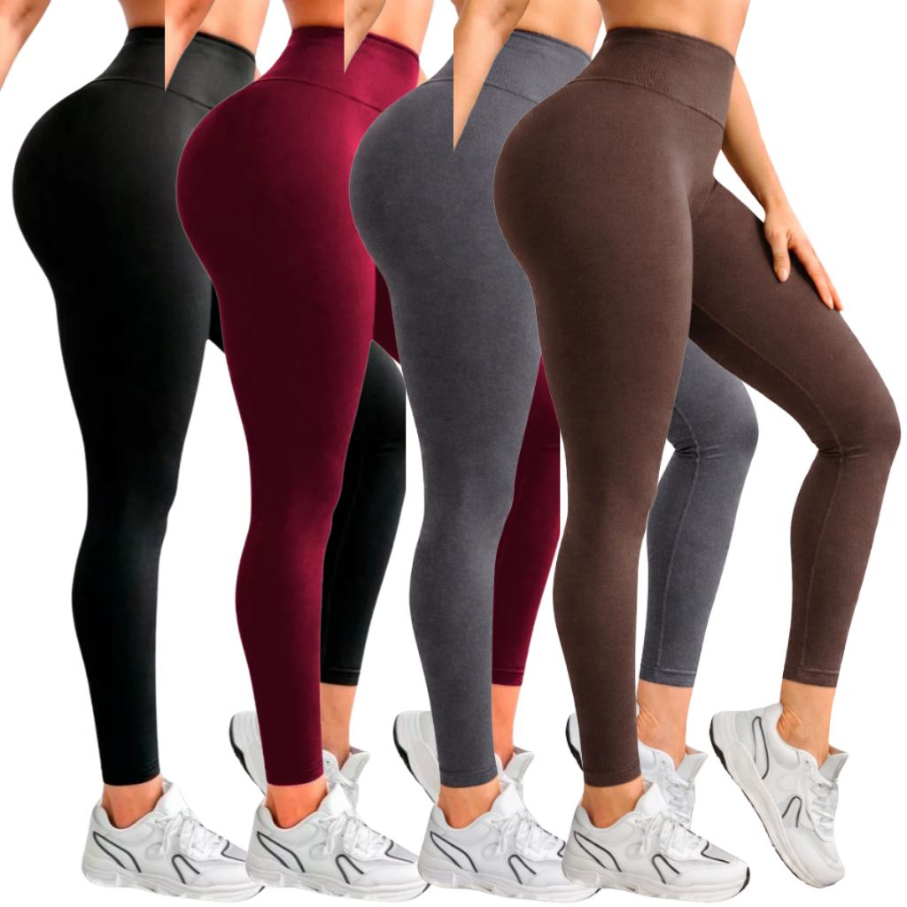 Legging Leg Básica Feminina Fitness Academia Zero Transparência Levanta Bumbum Feminino Do P ao GG