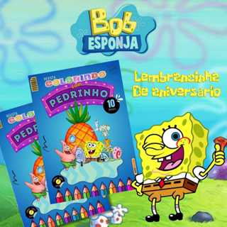 Livro de Colorir Bob Esponja | Lembrancinha de Aniversário Infantil Personalizado em Oferta na Shopee