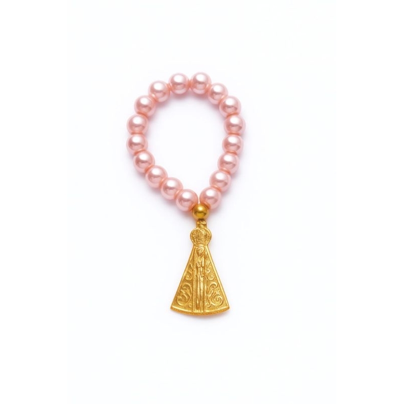 Kit 15 Terços Pérolas Rosa com Latinha  Lembrancinha Batizado Casamento Primeira Eucaristia