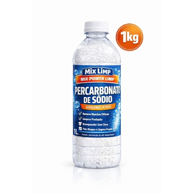 FRASCO 1KG PERCARBONATO DE SÓDIO MIX POWER LIMP LIMPEZA GERAL , TIRA MANCHAS