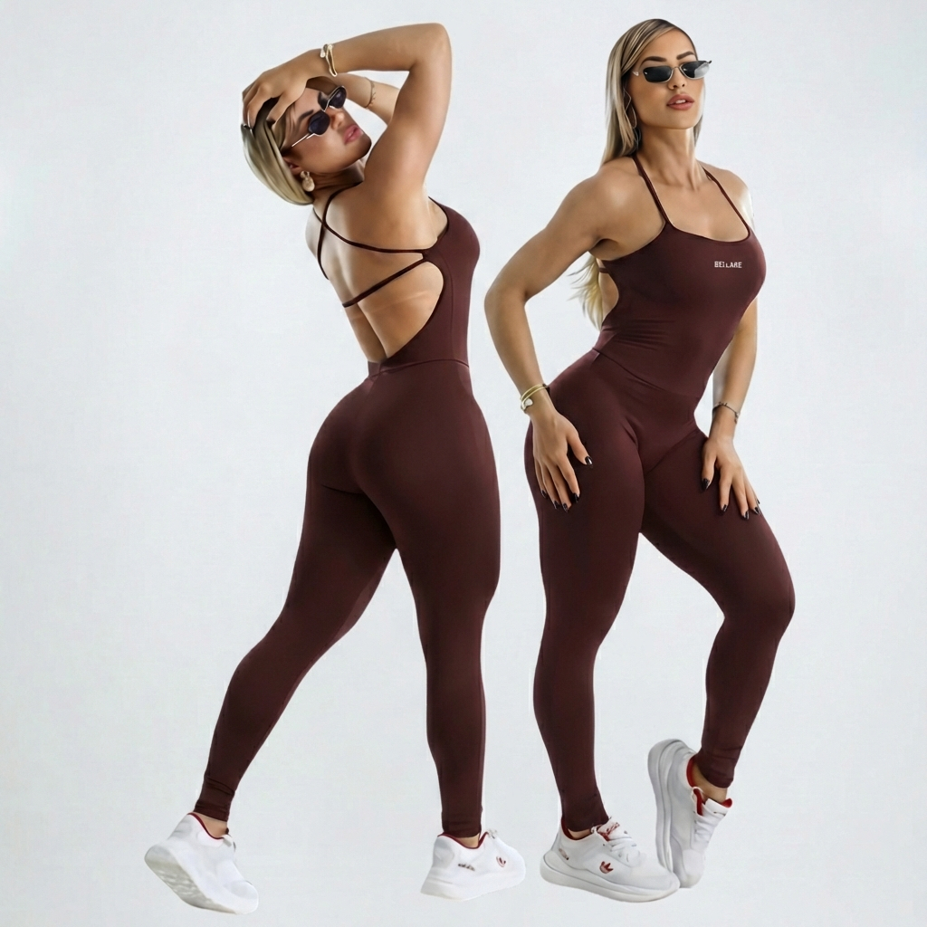 🔥 _TREINE COM ESTILO E CONFORTO! 🏋️‍♀️✨_  
_Macacão Academia Feminino Longo com Costas Abertas_  
✅ Confeccionado em suplex premium, oferece máxima flexibilidade  
✅ Design moderno com alças cruzadas que valorizam o corpo  
✅ Ideal para qualquer atividade