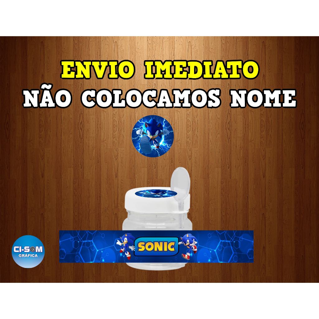 Rótulo Adesivo + adesivo tampa potinho 40gr. (mini nutella) Sonic
