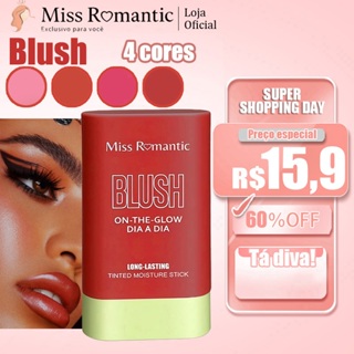 Blush Miss Romantic – 4 Cores 💕 Efeito Natural, à Prova de Suor e Óleo, Longa Duração e Fácil de Aplicar em Oferta na Shopee