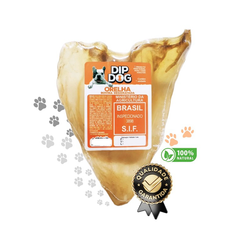 Orelha Bovina Desidratada Pet Mordedor Petisco Natural em Oferta na Shopee