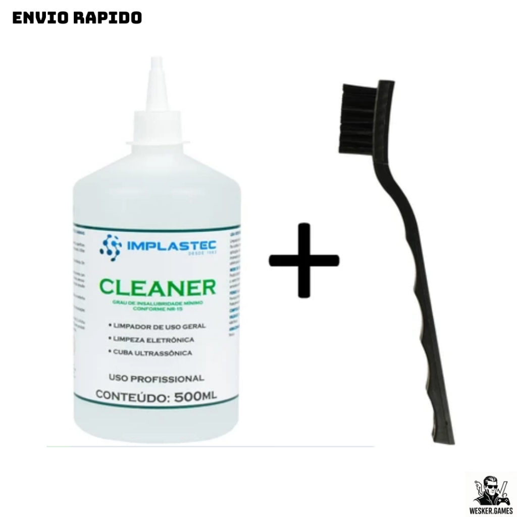 Escova Antiestática + Cleaner 99,5% para Limpeza de Eletrônicos Placas e Circuitos Implastec Limpa PCI e Placas em Oferta na Shopee