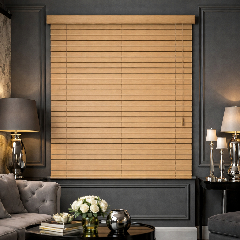 Persiana Horizontal de Pvc cor de Madeira 50mm - Alta Qualidade