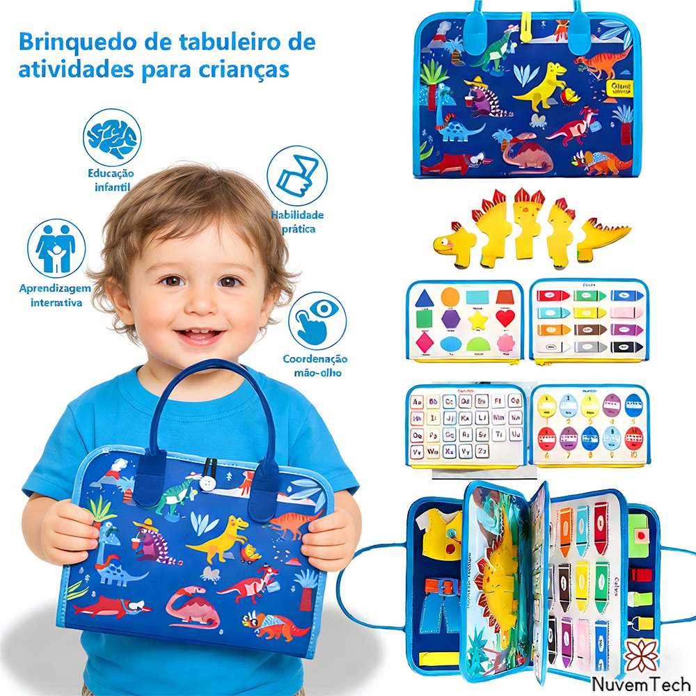 Montessori Brinquedos Educativos Sensorial Para Crianças Busy Board De Viagem Habilidades Básicas A Vida Natal
