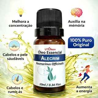 Oleo Essencial de ALECRIM 100% Puro 10ml Tônico Capilar em Oferta na Shopee