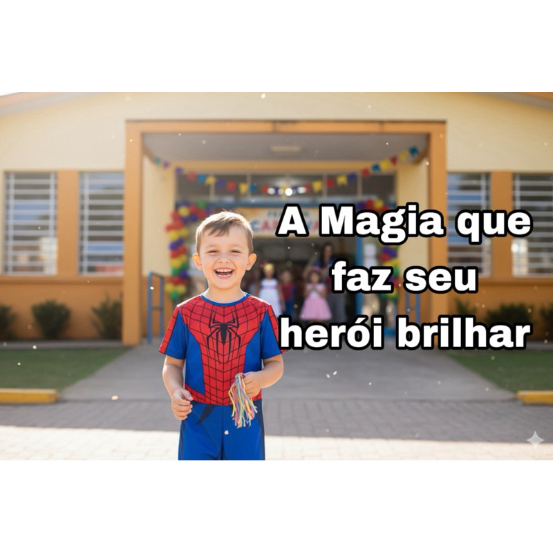 Fantasia Homem Aranha Infantil Acompanha Mascara Personagem de Aniversario Filme Escola  Menino Criança em Oferta na Shopee