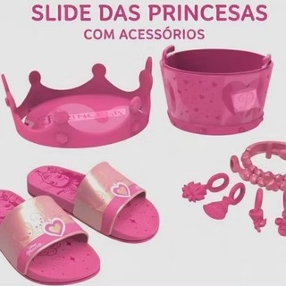Chinelo Nuvem Slide Infantil Menina Princesas Grendene Original Solado Macio Confortável Sandalia Menina