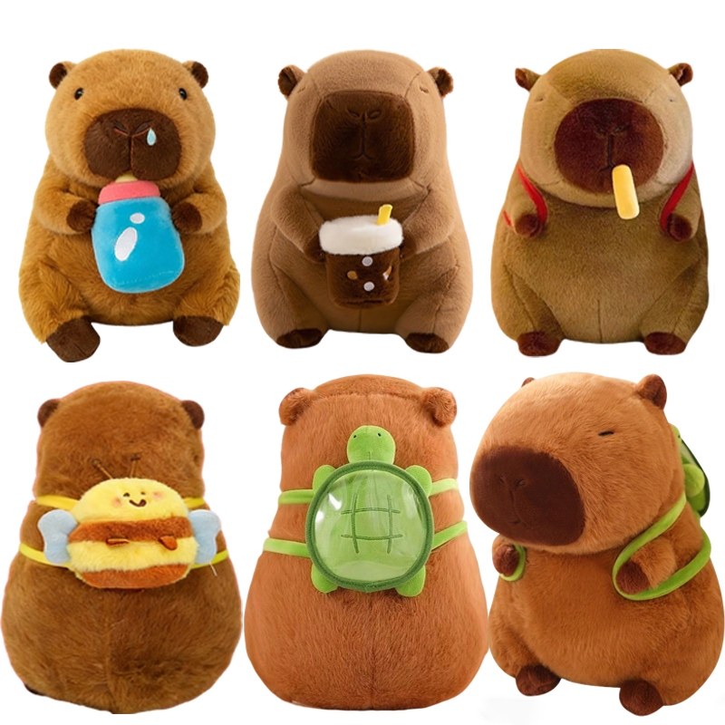 23CM Pelúcia Capivara de Pelúcia Grande com Mochila de Tartaruga Capybara Filó Fofa Grande Variações Divertidas presente em Oferta na Shopee