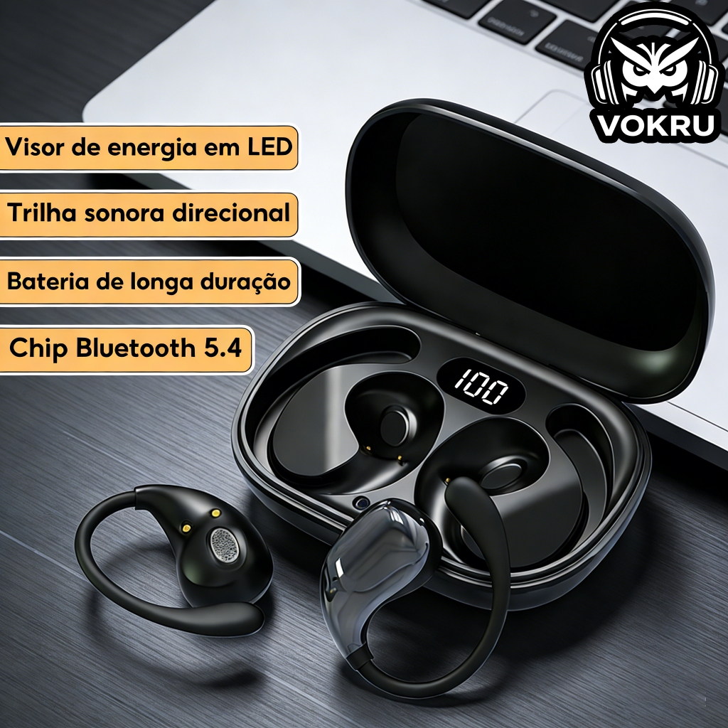 Fone Bluetooth Sem Fio com Microfone HD Bateria Longa Chamadas Claras e Conforto Prolongado I Esportivo Antitranspirante em Oferta na Shopee