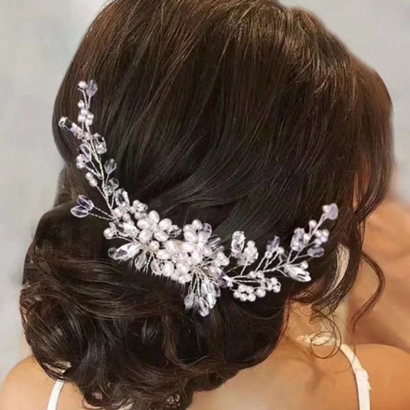 Grampo De flores De Pérola De cristal-Grampos Noiva De Casamento Para Mulheres Acessórios Festivos